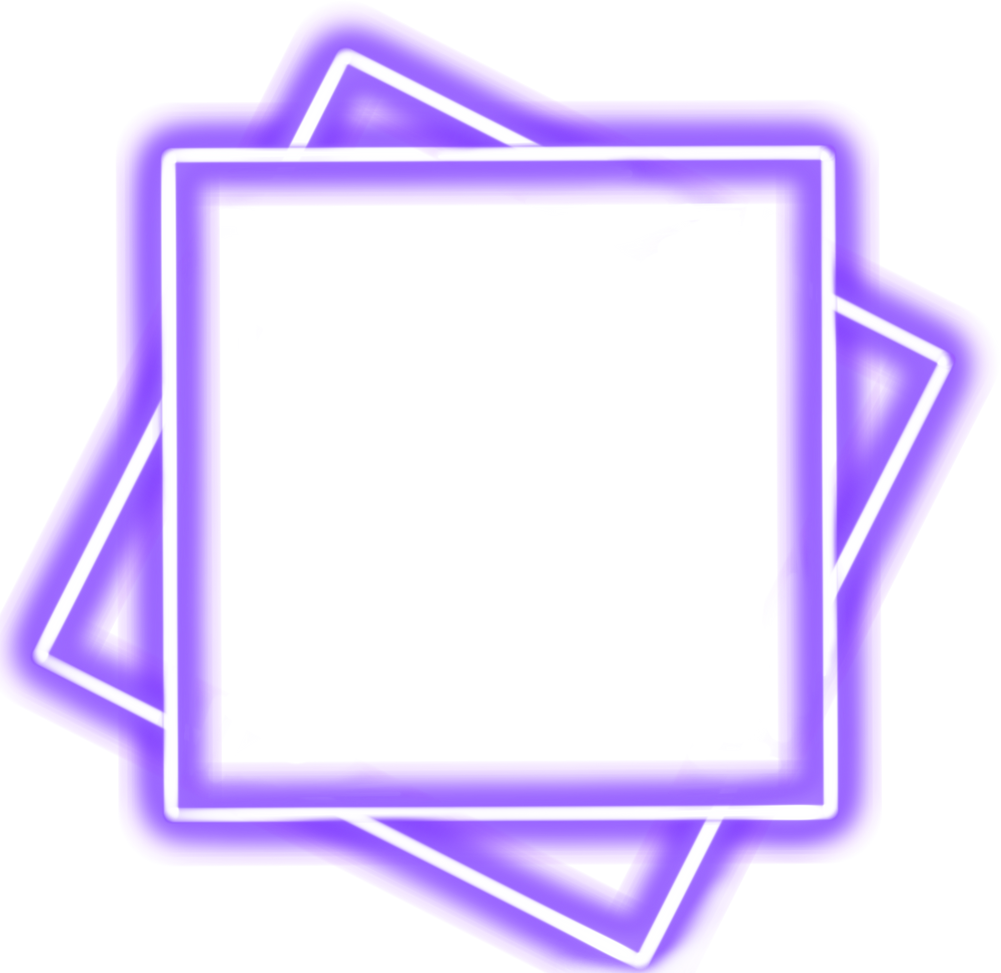 Purple neon square frame