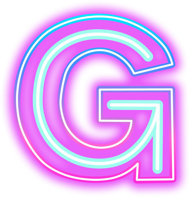 neon alphabet G