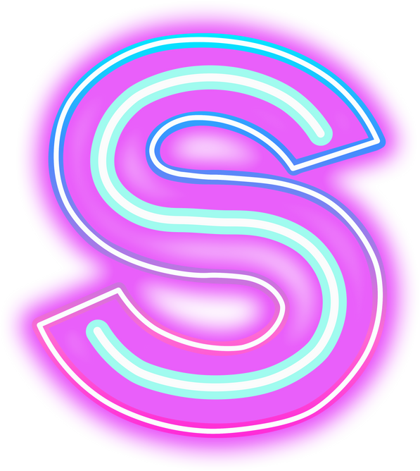 neon alphabet S