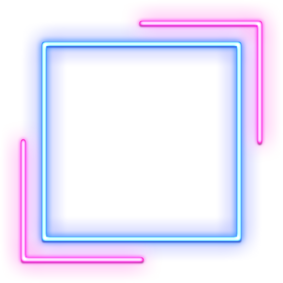 Neon Frame Square Geometric